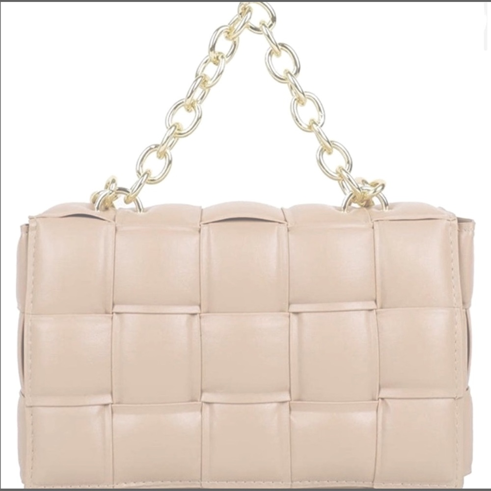 Woven Vegan Leather Crossbody Handbag